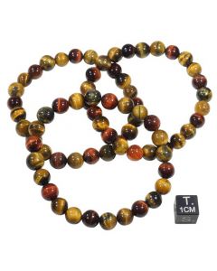 Tigerauge-Farbmix Kugel-Armband  19 cm (medium) 